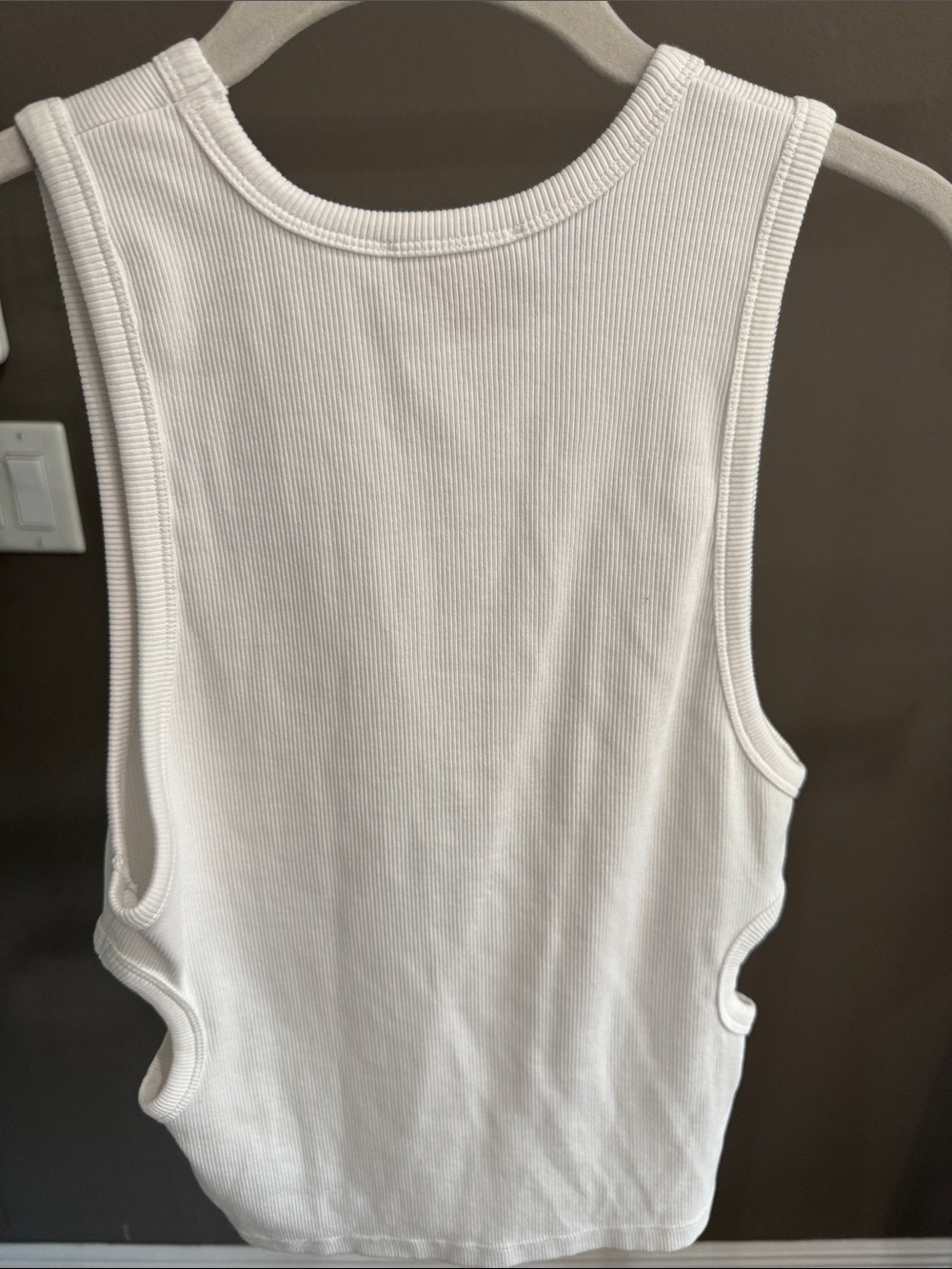 White Ribbed Tank Top - Picture 6 of 6